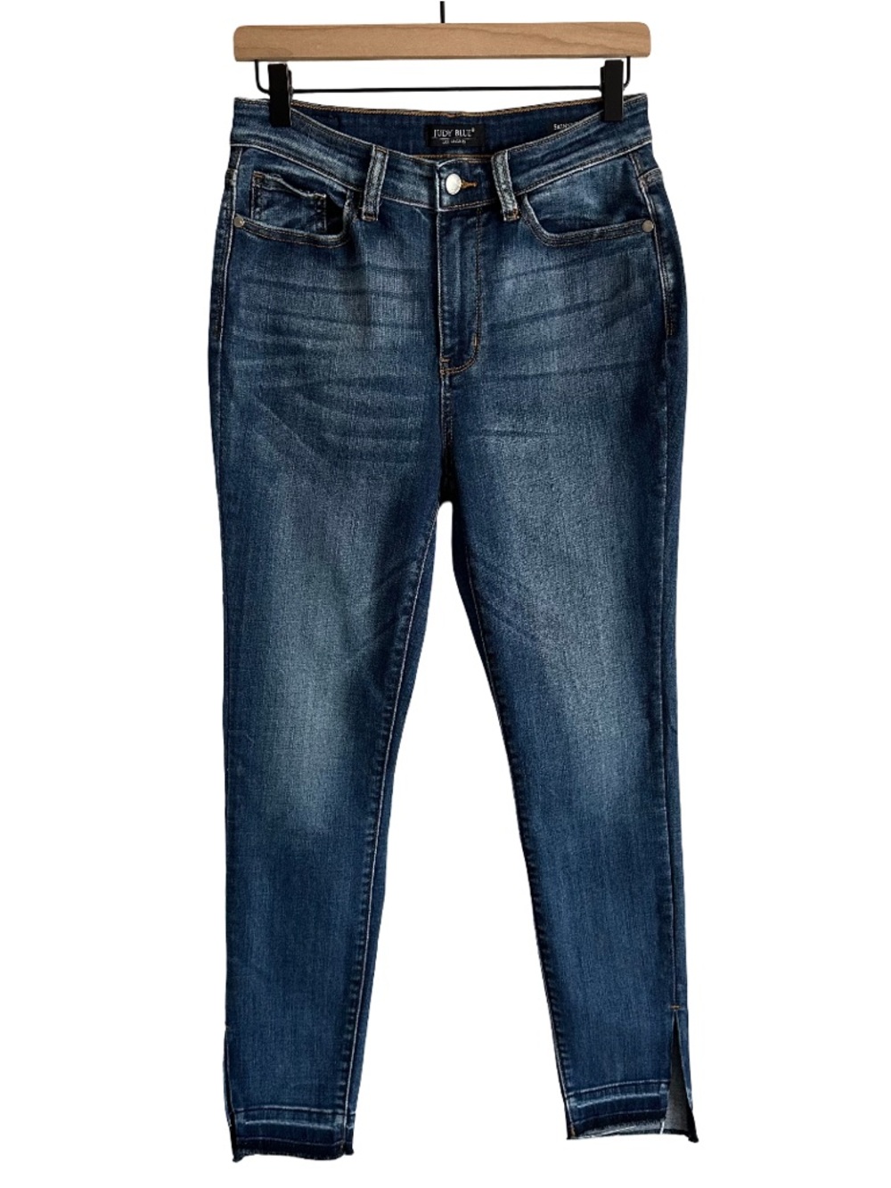 Judy Blue High Waist Skinny Jeans with Side Slit Released Hem JB82422 5 27